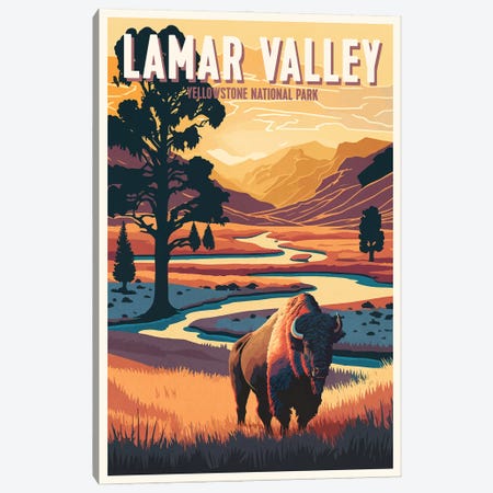 Lamar Valley Yellowstone Canvas Print #BDS49} by ArtBird Studio Canvas Print