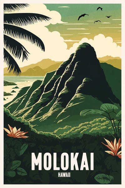 Molokai Hawaii by ArtBird Studio art print