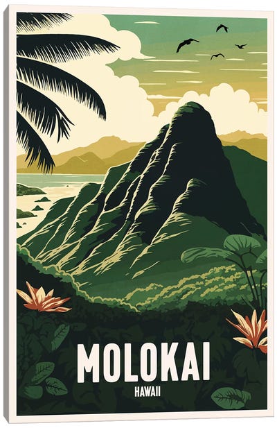 Molokai Hawaii Canvas Art Print - ArtBird Studio