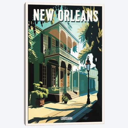 New Orleans Canvas Print #BDS52} by ArtBird Studio Canvas Artwork