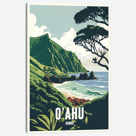 O'Ahu-Hawaii Canvas Print #BDS53} by ArtBird Studio Canvas Art