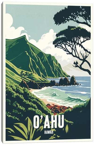 O'Ahu-Hawaii Canvas Art Print - Tropical Beach Art
