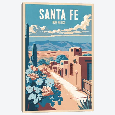 Santa Fe - New Mexico Canvas Print #BDS57} by ArtBird Studio Canvas Art Print