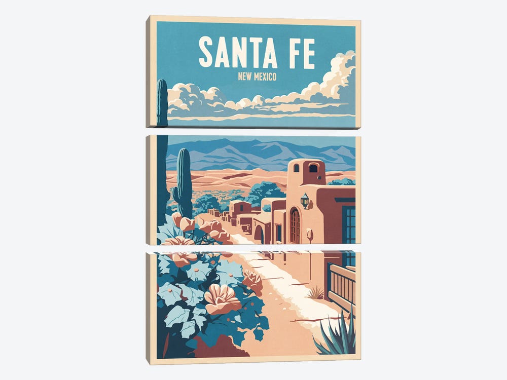 Santa Fe - New Mexico by ArtBird Studio 3-piece Canvas Print