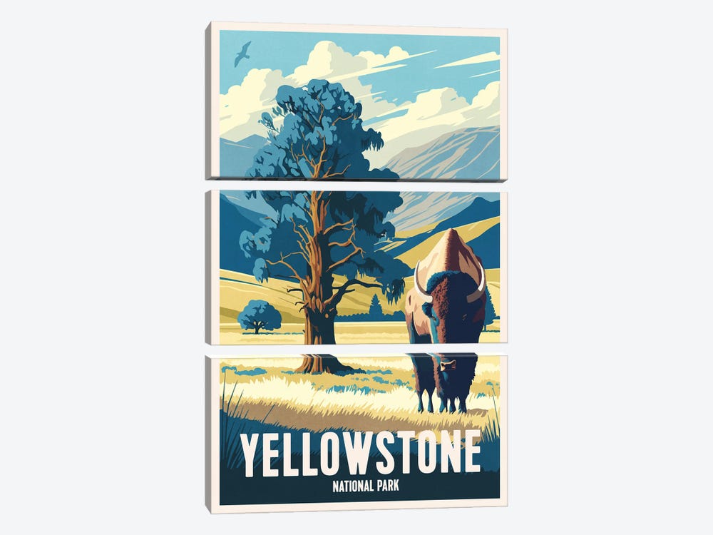 Yellowstone National Park by ArtBird Studio 3-piece Canvas Wall Art