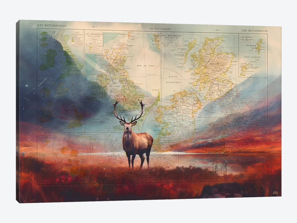 Glencoe Scotland Deer by ArtBird Studio 1-piece Art Print