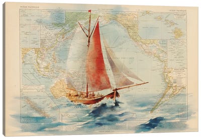 Sailing Canvas Art Print - Antique Maps