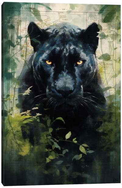 Black Panther Encyclopedia Canvas Art Print - Panther Art