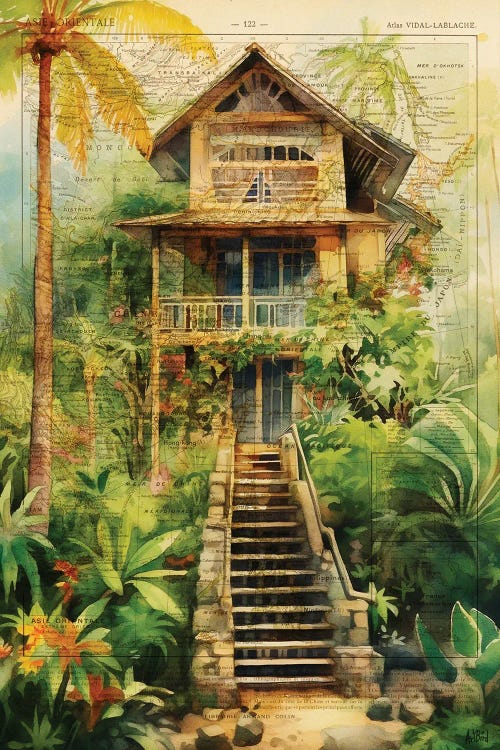 Jungle Lodge Encyclopedia by ArtBird Studio wall art