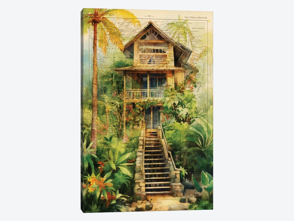 Jungle Lodge Encyclopedia by ArtBird Studio 1-piece Canvas Art