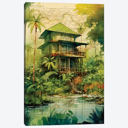 Jungle House Canvas Print #BDS74} by ArtBird Studio Art Print