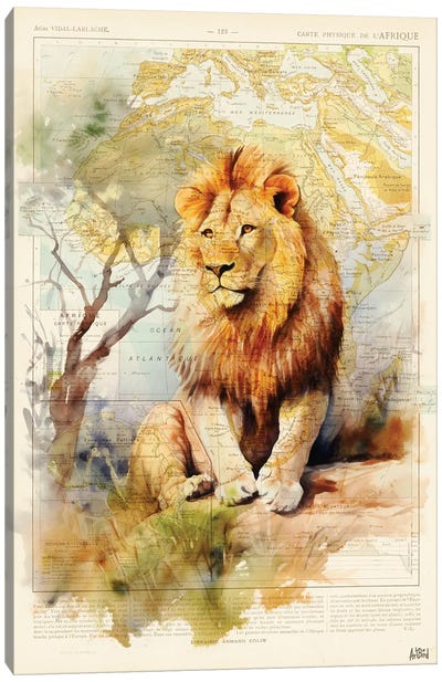 Lion King Canvas Art Print - Antique Maps