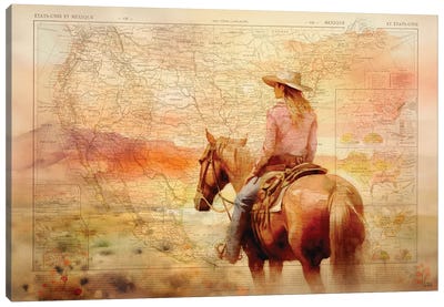 Land Of The Brave Canvas Art Print - Cowboy & Cowgirl Art