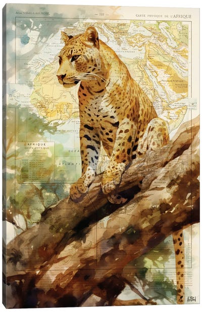 Leopard Canvas Art Print - Antique Maps