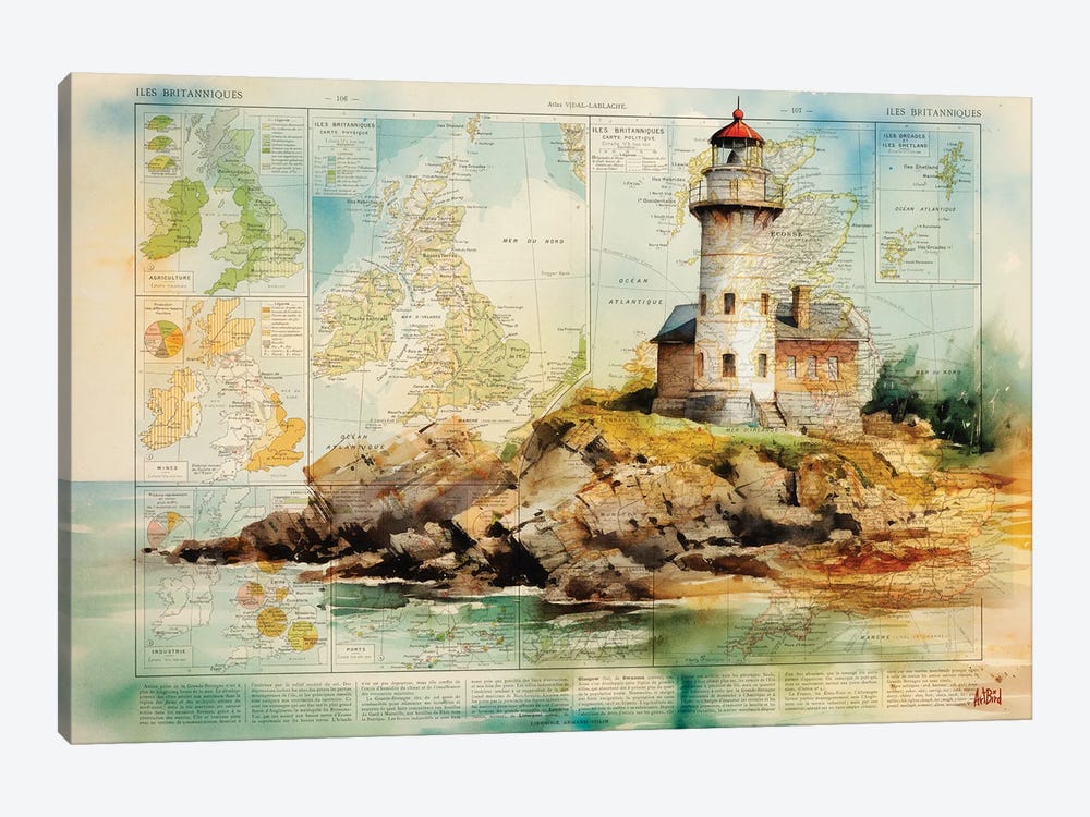 Lighthouse Watercolor by ArtBird Studio 1-piece Canvas Art