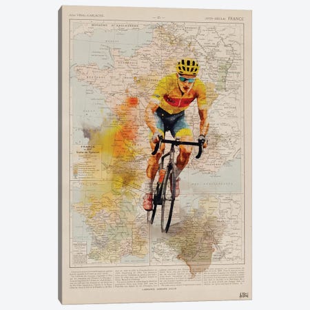 Tour De France Watercolor Canvas Print #BDS81} by ArtBird Studio Canvas Print
