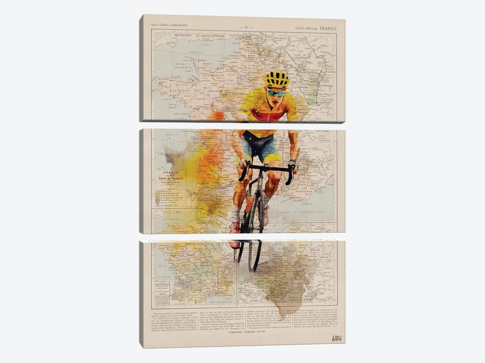 Tour De France Watercolor by ArtBird Studio 3-piece Canvas Artwork
