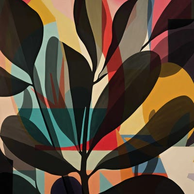 Black Leaf by ArtBird Studio framed canvas print