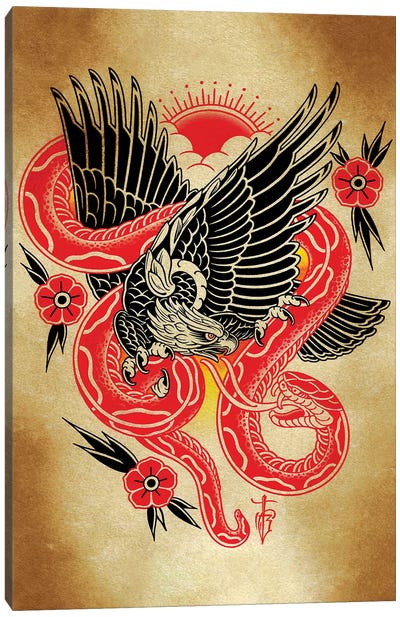 Snake Canvas Art Print - Tattoo Parlor