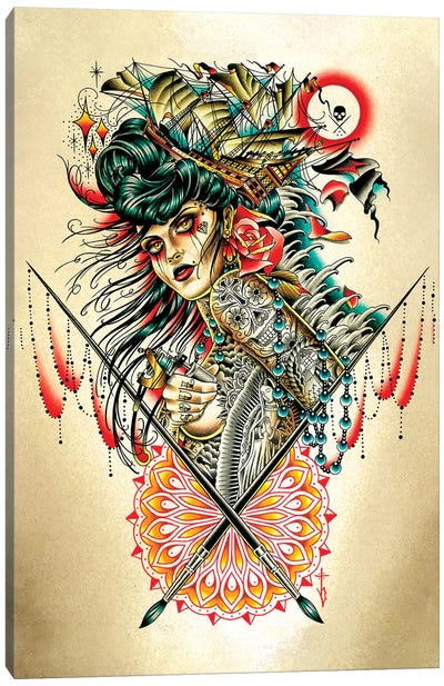 Voy Canvas Art Print - Tattoo Parlor
