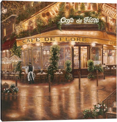 Café de Flore Canvas Art Print - Paris Art