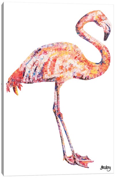 Flamingo Canvas Art Print - Becksy