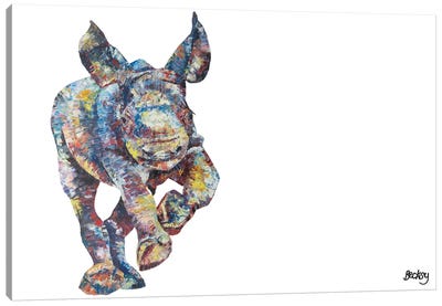 George I Canvas Art Print - Rhinoceros Art