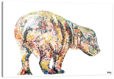 Hazel Canvas Art Print - Hippopotamus Art