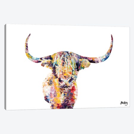 Highland Cow Canvas Print #BEC24} by Becksy Art Print