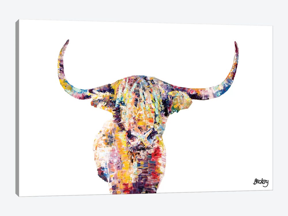 Highland Cow by Becksy 1-piece Canvas Art