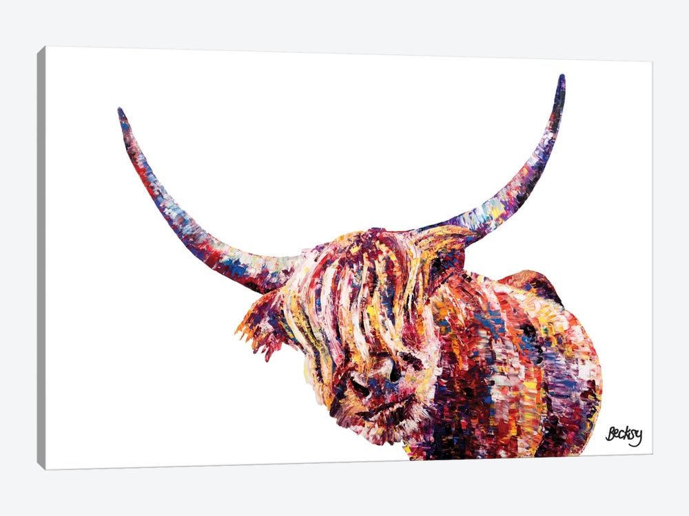 Olivia's Highland Cow by Becksy 1-piece Canvas Print