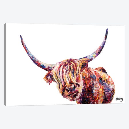 Olivia's Highland Cow Canvas Print #BEC32} by Becksy Canvas Print