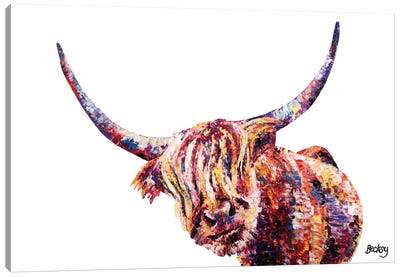 Olivia's Highland Cow Canvas Art Print - Cow Art