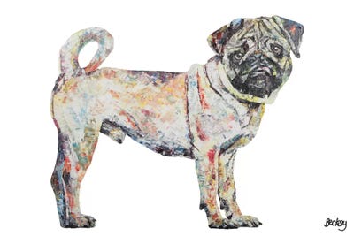 Pug by Becksy metal wall art