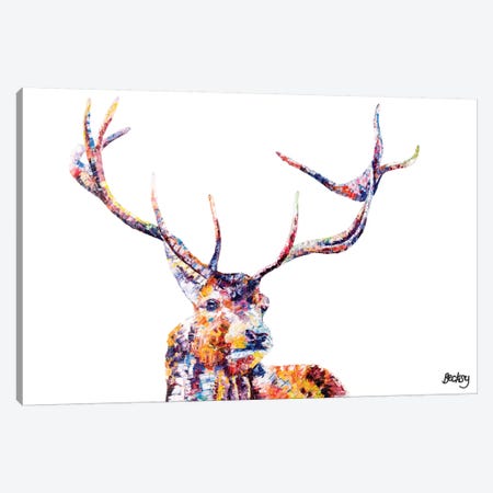 Red Stag Canvas Print #BEC37} by Becksy Canvas Wall Art