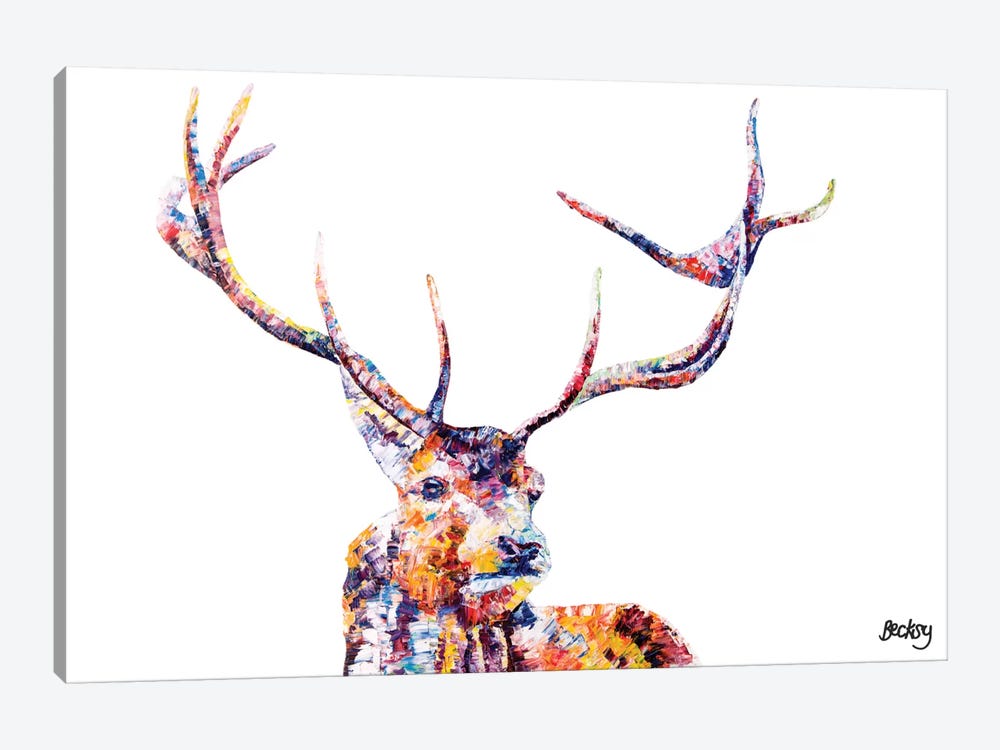 Red Stag by Becksy 1-piece Canvas Artwork