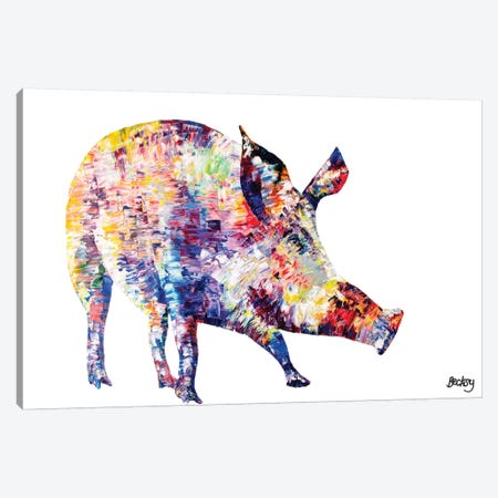 Wild Boar Canvas Print #BEC43} by Becksy Canvas Wall Art