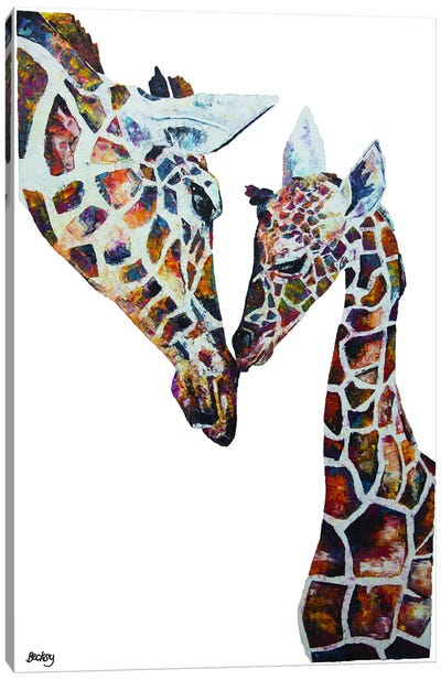 Daisy & Holly Canvas Art Print - Giraffe Art