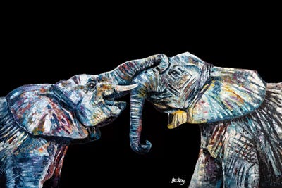 Bahati & Bashasha, Black Background by Becksy art print