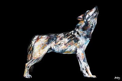 Mishka, Black Background by Becksy art print