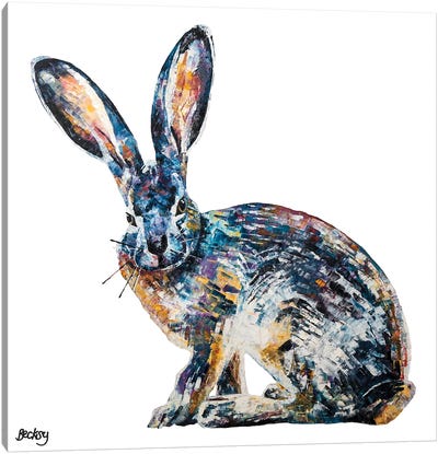 Jack Rabbit Canvas Art Print - Becksy