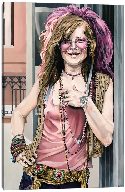 Janis Canvas Art Print - Rock-n-Roll Art