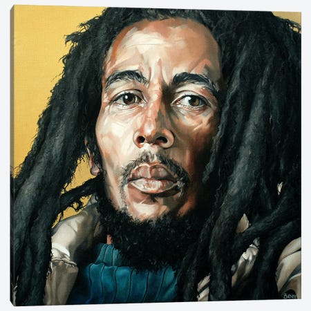 Bob Marley Canvas Print #BEE35} by Jo Beer Canvas Artwork