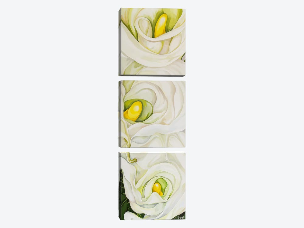 Calla Lily With Palm by Jo Beer 3-piece Canvas Art Print