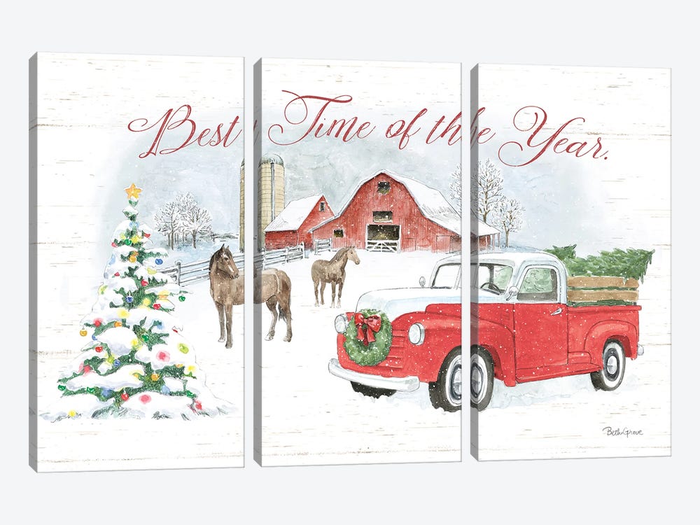 Farmhouse Holidays V 3-piece Art Print