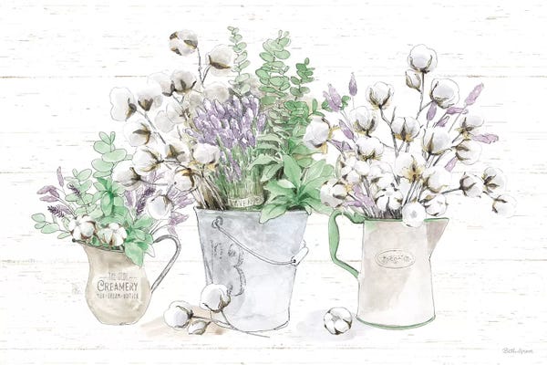 Modern Farmhouse Décor: Farmhouse Cotton I Sage by Beth Grove