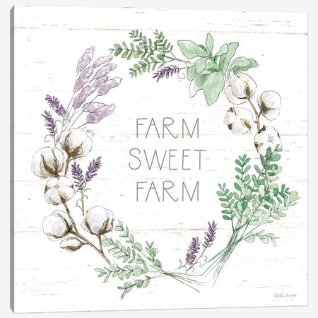 Farmhouse Cotton VIII Sage Canvas Print #BEG176} by Beth Grove Canvas Wall Art