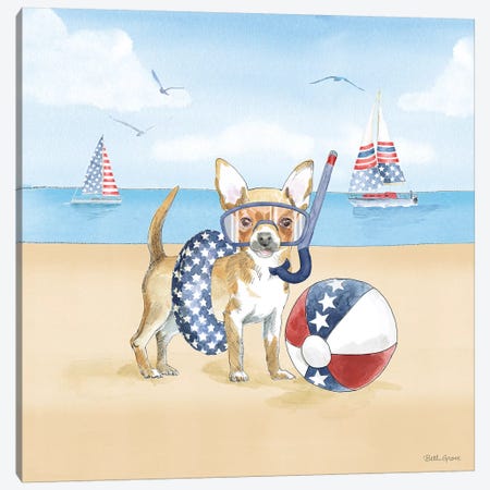 Summer Paws Patriotic II Canvas Print #BEG185} by Beth Grove Art Print