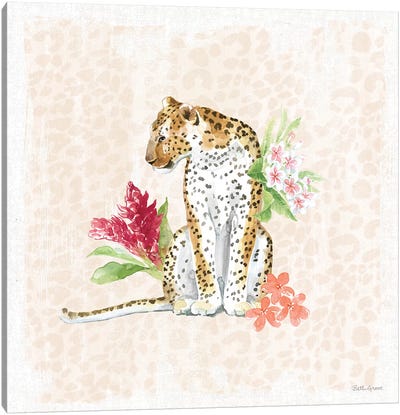 From the Jungle VII Canvas Art Print - Jaguar Art
