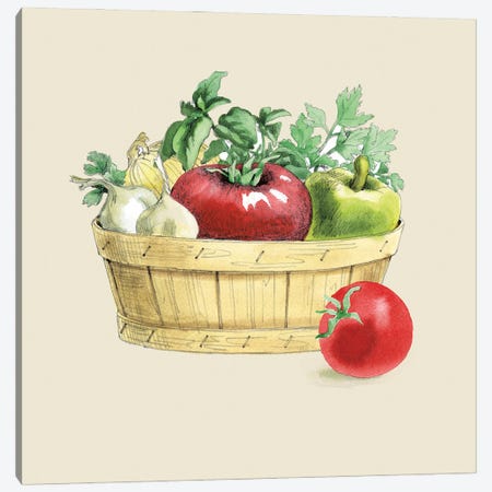 Fresh From The Garden I Cream Canvas Print #BEG217} by Beth Grove Canvas Art Print